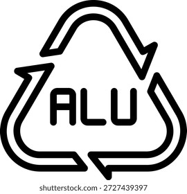 Vector de ilustración de icono de línea de aluminio