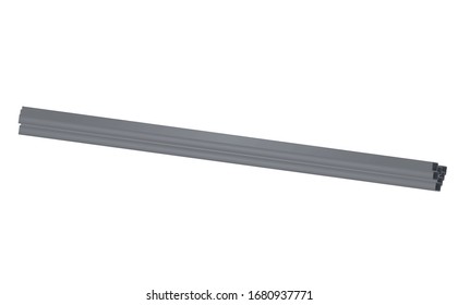 Aluminium pipe tubes set. vector illustration