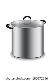 aluminium pot vector illustration isolate on white background