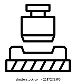 Aluminium press icon outline vector. Car wheel. Alloy tyre