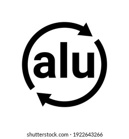 Aluminium recycling code icon. Alu logo sign vector symbol