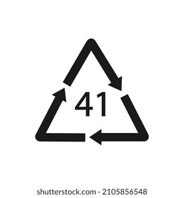 Aluminium recycling symbol ALU 41. Vector Illustration