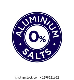 Aluminium salts free icon. Label for deodorants and others personal care products.