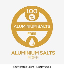 (Aluminium salts free) label sign, vector illustration.