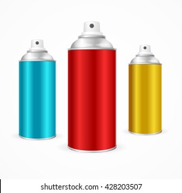 Aluminium Spray Can Template Blank.  Packaging collection. Vector illustration