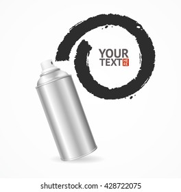 Aluminium Spray Can Write Speech Bubble. Vector illustration