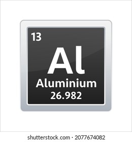 Aluminium symbol. Chemical element of the periodic table. Vector stock illustration.