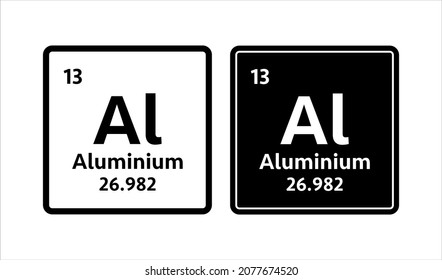 Aluminium symbol. Chemical element of the periodic table. Vector stock illustration.