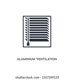 aluminium ventilation icon. simple element illustration. isolated trendy filled aluminium ventilation icon on white background. can be used for web, mobile, ui.