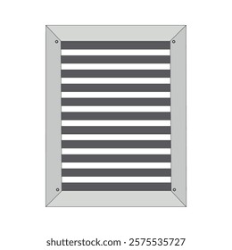 Aluminium ventilation louvres metal grille with horizontal stripes.