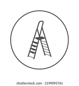 Aluminium werner high stepladder icon | Circle version icon |