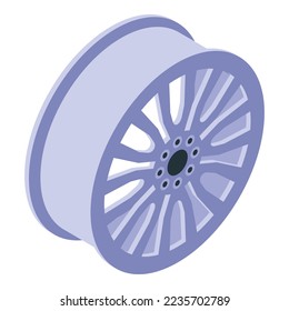 Aluminium wheel icon isometric vector. Car repair. Sport metal
