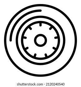 Aluminium wheel icon outline vector. Car tire. Chrome steel