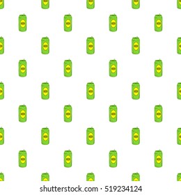 Aluminum beer pattern. Cartoon illustration of aluminum beer vector pattern for web