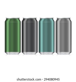 Aluminum Beverage Drink Can. Illustration Isolated. Mock Up Template Ready For Your Design. Vector EPS10
