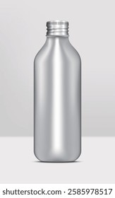 Aluminum bottle realistic product mock up for decoration