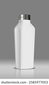 Aluminum bottle white color realistic product mock up for decoration