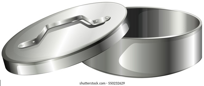 Aluminum bowl with lid illustration