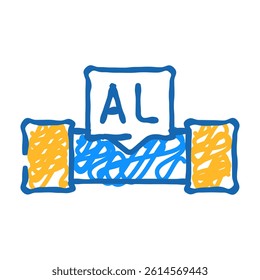 aluminum cable doodle icon sketch vector. aluminum cable sign. isolated symbol illustration