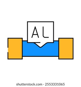 vetor de ícone de linha de cabo de alumínio. sinal de cabo de alumínio. ilustração de símbolo isolado