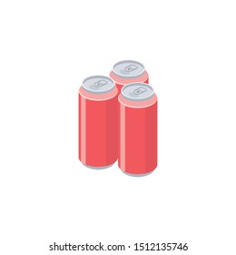 Aluminum can beer vector 3d isometric, color web icons set, new flat style. Creative illustration design, idea for infographics.