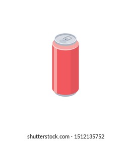 Aluminum can beer vector 3d isometric, color web icons set, new flat style. Creative illustration design, idea for infographics.