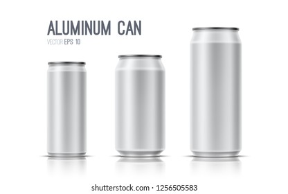 Aluminum can for design. Realistic illustration.