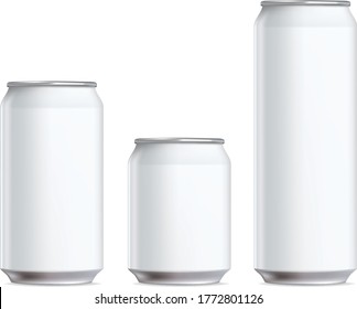 Aluminum can for design. Realistic illustration.