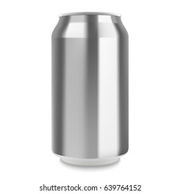 Aluminum can of the empty layout for your design. Bank of carbonated water. Tasty drink, can lemonade or beer. Vector Illustration