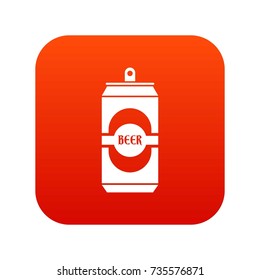 Aluminum can icon digital red for any design isolated on white vector illustration