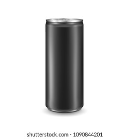 Aluminum Can Isolated On White Background. Realistic Metallic Can For Beer, Soda, Lemonade, Juice, Energy Drink. Vector Template For Your Design.