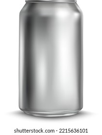 Aluminum can mockup. Realsitic blank drink container isolated on white background