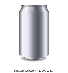 Aluminum can mockup vector