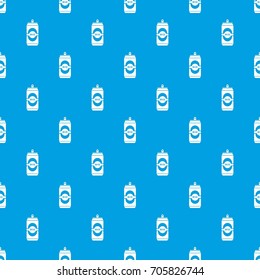 Aluminum can pattern repeat seamless in blue color for any design. Vector geometric illustration