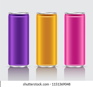 Aluminum Can Template on White Background : Vector Illustration