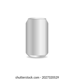 Aluminum can vector realistic template. Aluminium soda drink can isolated on white background Vector illustration EPS 10