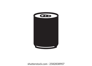 Aluminum Can vector silhouette isolated in white background