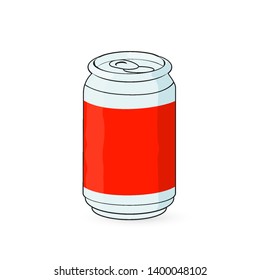 Aluminum can with water drops.