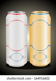 Aluminum can with water drops 