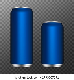Aluminum cans. 3d realistic aluminium can for drink beer soda water juice. Blank packaging mock up