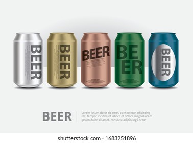 Aluminum Cans Beer isolated Vector Illustration