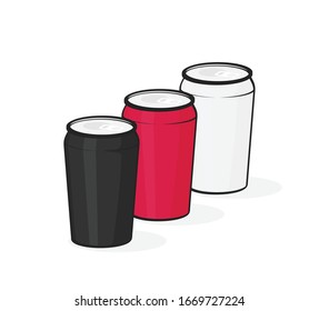 Aluminum cans for beer and soft drinks or energy. 