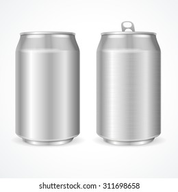 Aluminum Cans Blank. Ready For Your Design. Vector illustration