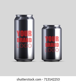 Aluminum Cans Empty 500 and 330 ml. Vector illustration