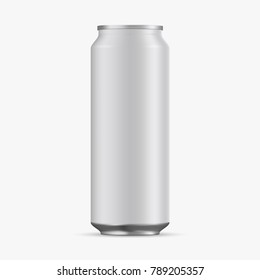 Aluminum Cans Empty 500ml on white background. Realistic 3d vector of empty aluminum cans for beer, juice, water, lemonade for your design