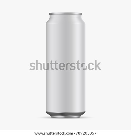 Aluminum Cans Empty 500ml on white background. Realistic 3d vector of empty aluminum cans for beer, juice, water, lemonade for your design