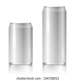 Aluminum cans on white background, vector eps10 illustration