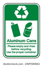 Aluminum Cans Recycle Symbol Sign ,Vector Illustration, Isolate On White Background Label .EPS10