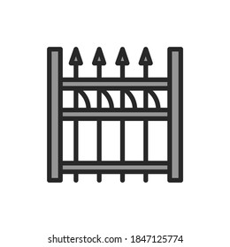 Aluminum Fence color line icon. Pictogram for web page, mobile app, promo.