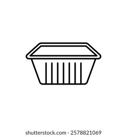 Aluminum foil food container icon in liner stroke style